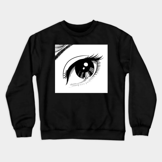 Anime eye of beauty Crewneck Sweatshirt by Elsieartwork